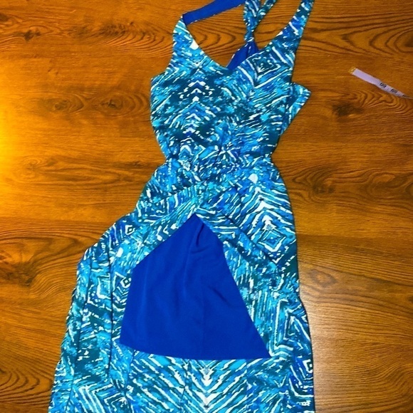 🌷 Forever 21🌷 Beautiful Blue Open Cut Out Back Sleeveless Dress - Picture 10 of 10